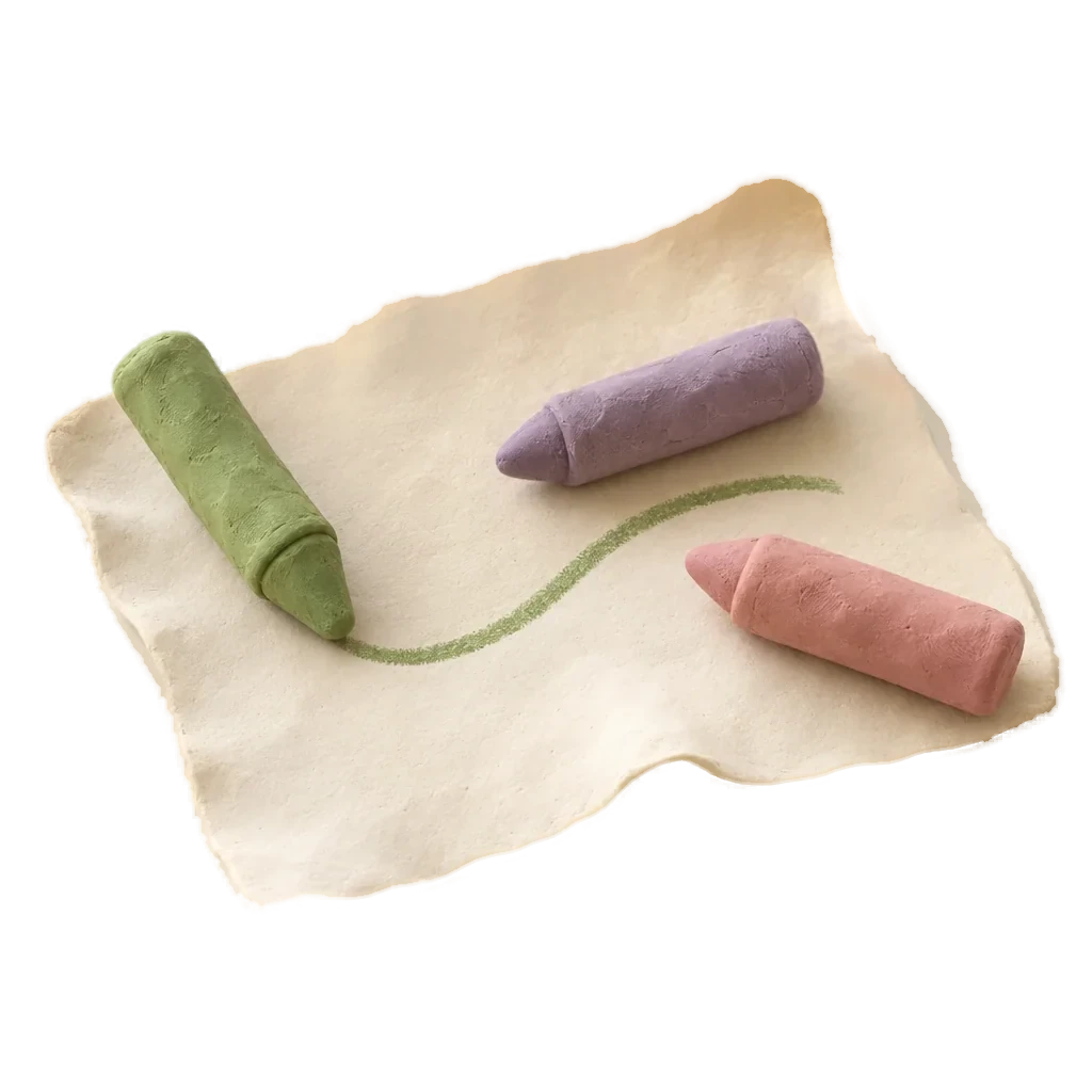 Des crayons en pâte à modeler